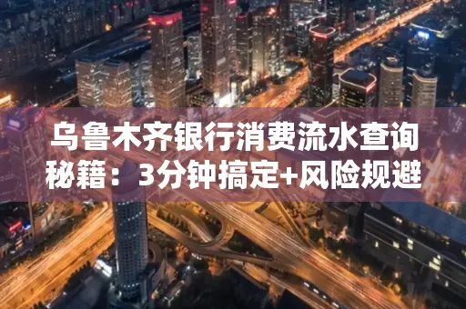 乌鲁木齐银行消费流水查询秘籍：3分钟搞定+风险规避干货